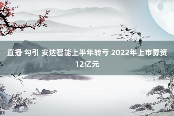 直播 勾引 安达智能上半年转亏 2022年上市募资12亿元