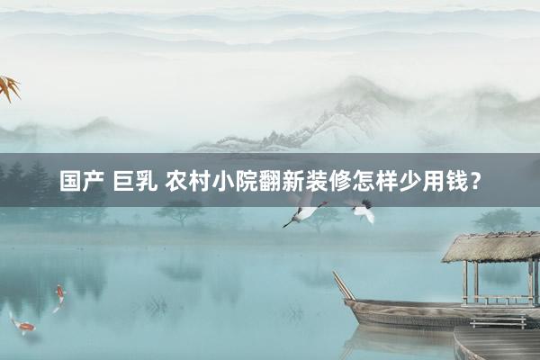 国产 巨乳 农村小院翻新装修怎样少用钱?