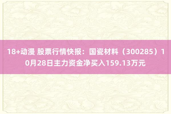 18+动漫 股票行情快报：国瓷材料（300285）10月28日主力资金净买入159.13万元