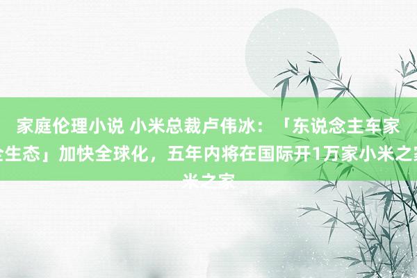 家庭伦理小说 小米总裁卢伟冰：「东说念主车家全生态」加快全球化，五年内将在国际开1万家小米之家