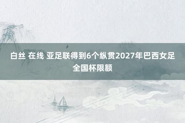 白丝 在线 亚足联得到6个纵贯2027年巴西女足全国杯限额