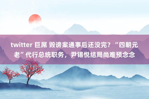 twitter 巨屌 毁谤案通事后还没完？“四朝元老”代行总统职务，尹锡悦结局尚难预念念