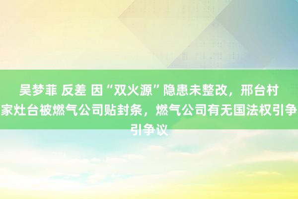 吴梦菲 反差 因“双火源”隐患未整改，邢台村民家灶台被燃气公司贴封条，燃气公司有无国法权引争议
