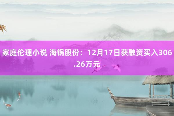 家庭伦理小说 海锅股份：12月17日获融资买入306.26万元