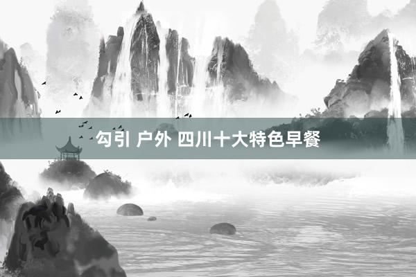 勾引 户外 四川十大特色早餐