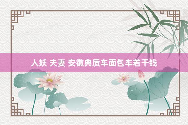 人妖 夫妻 安徽典质车面包车若干钱