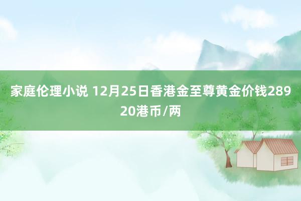 家庭伦理小说 12月25日香港金至尊黄金价钱28920港币/两
