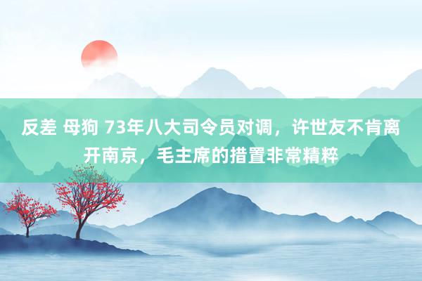 反差 母狗 73年八大司令员对调，许世友不肯离开南京，毛主席的措置非常精粹