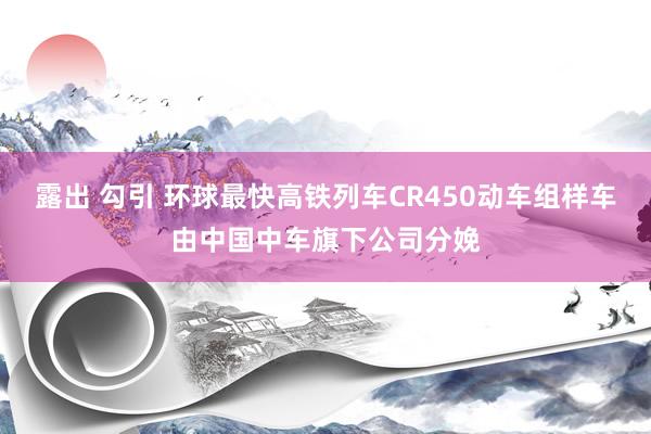 露出 勾引 环球最快高铁列车CR450动车组样车由中国中车旗下公司分娩