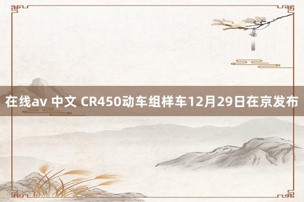 在线av 中文 CR450动车组样车12月29日在京发布