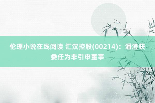 伦理小说在线阅读 汇汉控股(00214)：潘澄获委任为非引申董事