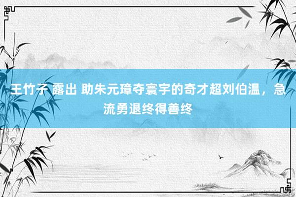 王竹子 露出 助朱元璋夺寰宇的奇才超刘伯温，急流勇退终得善终