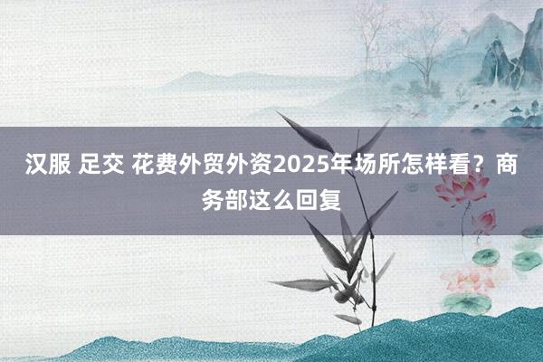 汉服 足交 花费外贸外资2025年场所怎样看？商务部这么回复