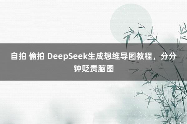 自拍 偷拍 DeepSeek生成想维导图教程，分分钟贬责脑图