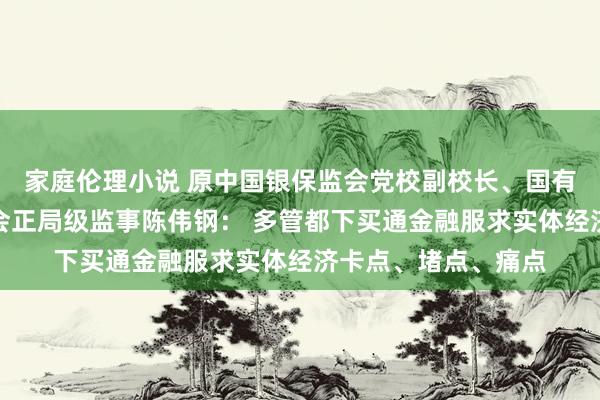 家庭伦理小说 原中国银保监会党校副校长、国有要点金融机构监事会正局级监事陈伟钢： 多管都下买通金融服求实体经济卡点、堵点、痛点