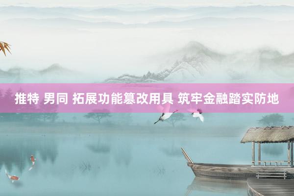 推特 男同 拓展功能篡改用具 筑牢金融踏实防地
