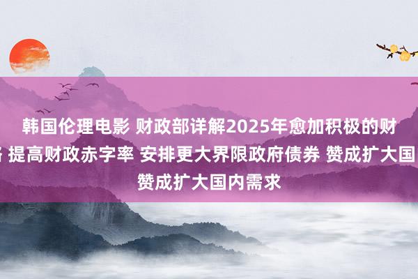 韩国伦理电影 财政部详解2025年愈加积极的财政战略 提高财政赤字率 安排更大界限政府债券 赞成扩大国内需求