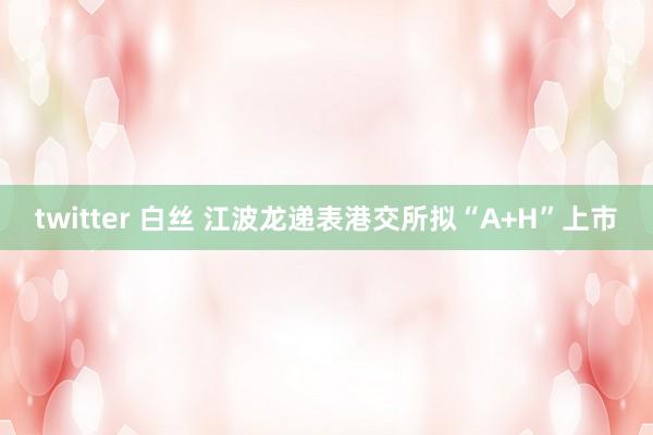 twitter 白丝 江波龙递表港交所拟“A+H”上市