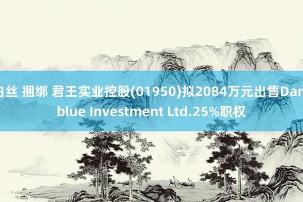 白丝 捆绑 君王实业控股(01950)拟2084万元出售Darkblue Investment Ltd.25%职权