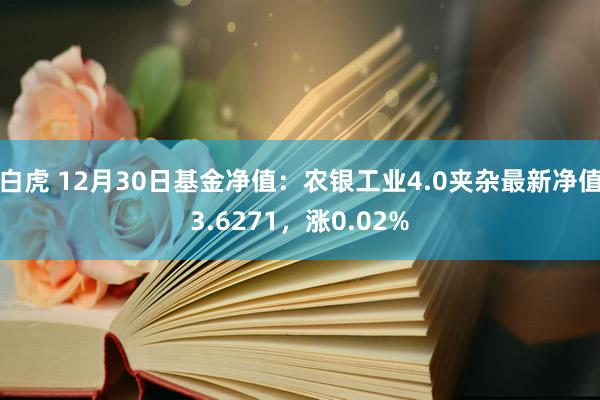 白虎 12月30日基金净值：农银工业4.0夹杂最新净值3.6271，涨0.02%