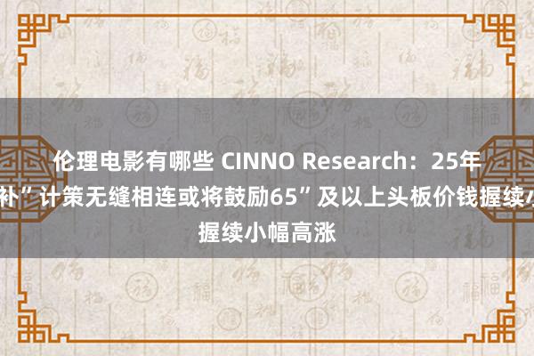 伦理电影有哪些 CINNO Research：25年1月“国补”计策无缝相连或将鼓励65”及以上头板价钱握续小幅高涨