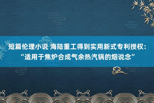 短篇伦理小说 海陆重工得到实用新式专利授权：“适用于焦炉合成气余热汽锅的烟说念”