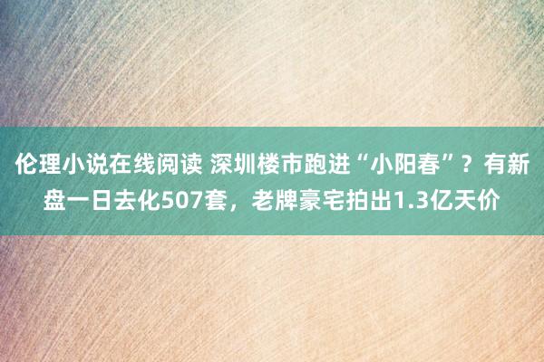 伦理小说在线阅读 深圳楼市跑进“小阳春”？有新盘一日去化507套，老牌豪宅拍出1.3亿天价