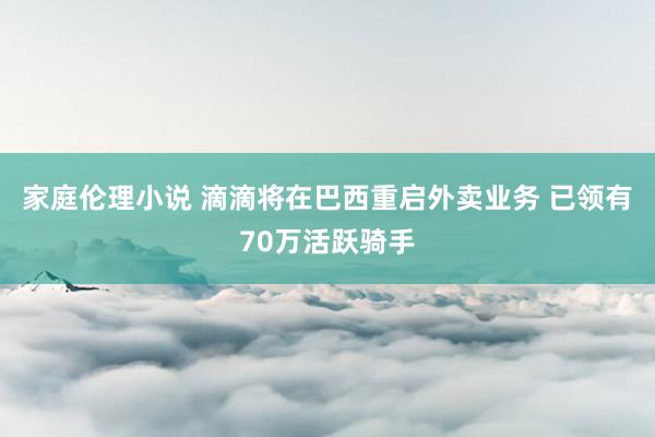 家庭伦理小说 滴滴将在巴西重启外卖业务 已领有70万活跃骑手