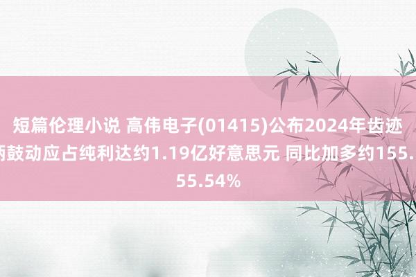 短篇伦理小说 高伟电子(01415)公布2024年齿迹 权柄鼓动应占纯利达约1.19亿好意思元 同比加多约155.54%