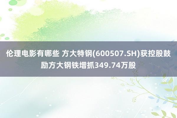 伦理电影有哪些 方大特钢(600507.SH)获控股鼓励方大钢铁增抓349.74万股
