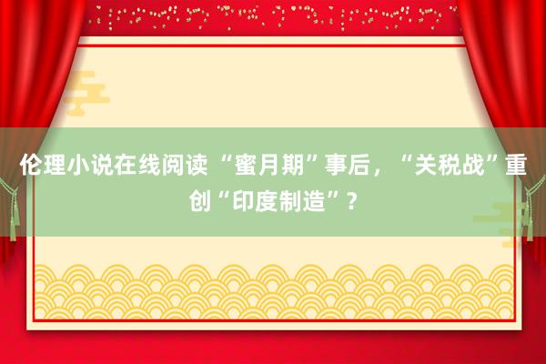 伦理小说在线阅读 “蜜月期”事后，“关税战”重创“印度制造”？