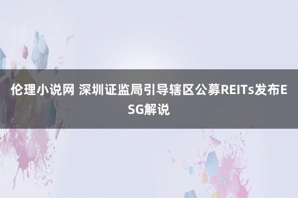 伦理小说网 深圳证监局引导辖区公募REITs发布ESG解说