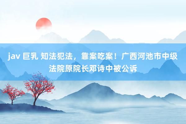 jav 巨乳 知法犯法，靠案吃案！广西河池市中级法院原院长邓诗中被公诉