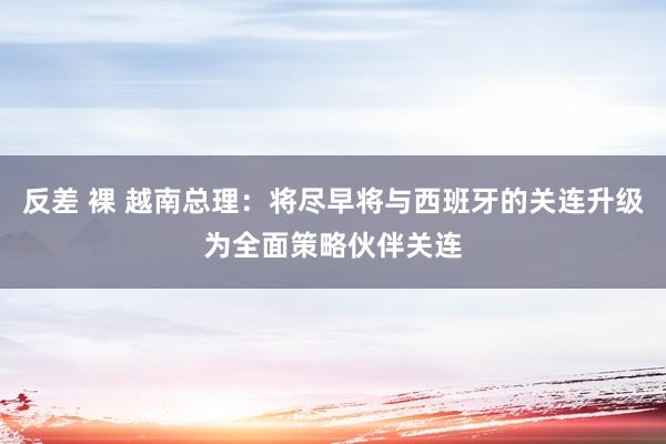 反差 裸 越南总理：将尽早将与西班牙的关连升级为全面策略伙伴关连