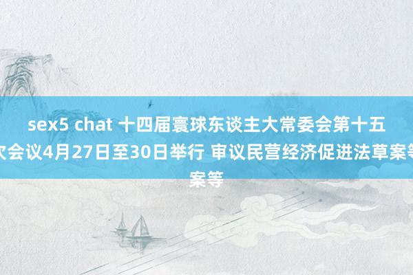 sex5 chat 十四届寰球东谈主大常委会第十五次会议4月27日至30日举行 审议民营经济促进法草案等
