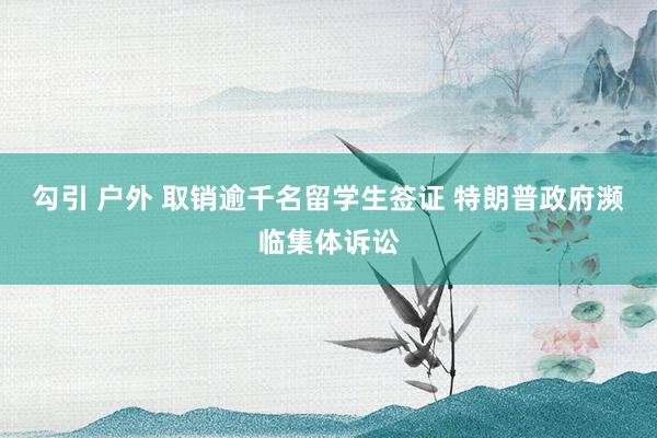 勾引 户外 取销逾千名留学生签证 特朗普政府濒临集体诉讼