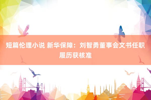 短篇伦理小说 新华保障：刘智勇董事会文书任职履历获核准