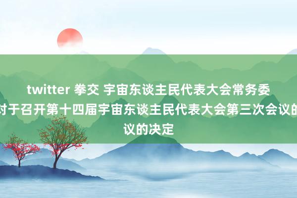twitter 拳交 宇宙东谈主民代表大会常务委员会对于召开第十四届宇宙东谈主民代表大会第三次会议的决定