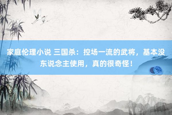 家庭伦理小说 三国杀：控场一流的武将，基本没东说念主使用，真的很奇怪！