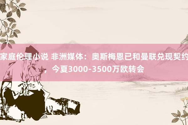 家庭伦理小说 非洲媒体：奥斯梅恩已和曼联兑现契约，今夏3000-3500万欧转会