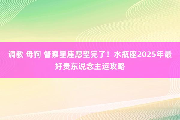 调教 母狗 督察星座愿望完了！水瓶座2025年最好贵东说念主运攻略